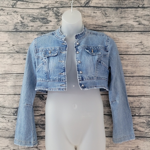 Vintage Cropped Denim Jacket by Rewind - Picture 2 of 12